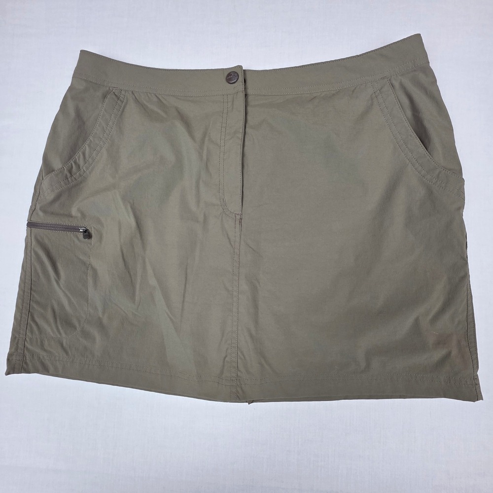 L.L.Bean Vista Camp Skort Women 16 Hiking Outdoor Stretch Nylon Spandex Taupe